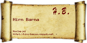 Hirn Barna névjegykártya